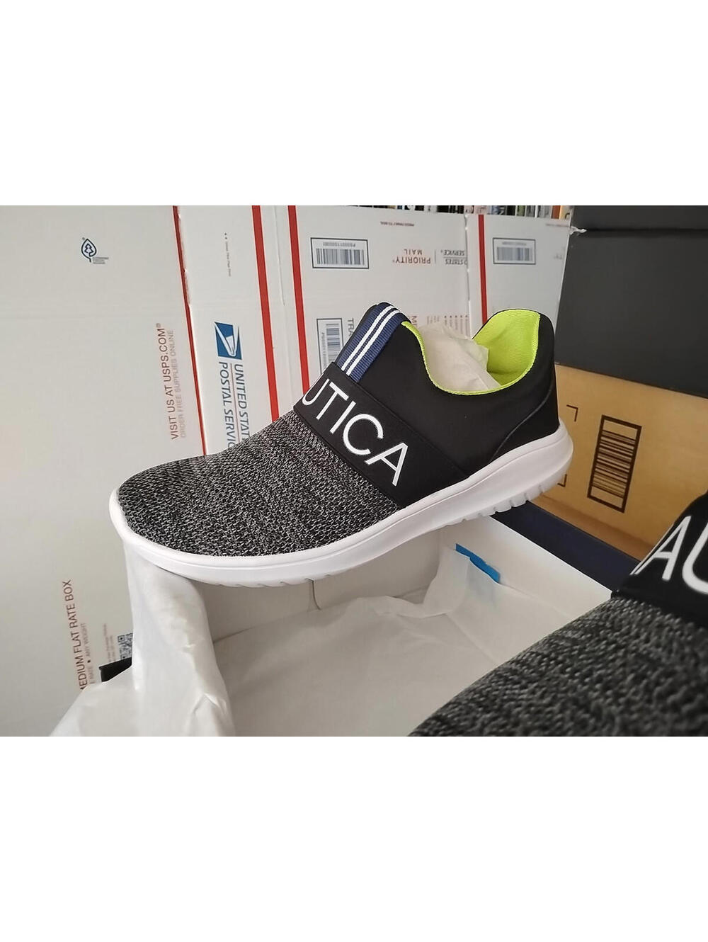 Nautica Black/Grey Canvey Slip On Jogger Shoes US Women's Size 9 NEW (t6)